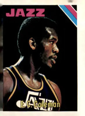 E.C. Coleman basketball card from 1975-76 Topps series featuring Orleans Jazz player