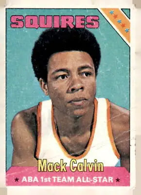 Vintage 1975-76 Topps Mack Calvin basketball card featuring Virginia Squires player