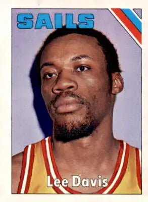Lee Davis basketball card from 1975-76 Topps featuring Lee Davis of the San Diego Sails