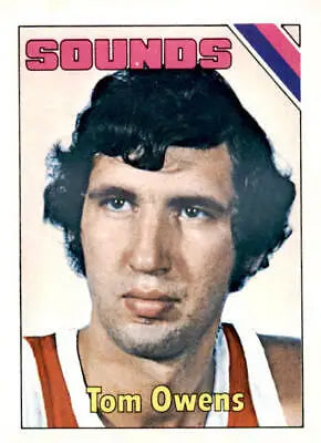 Basketball card of Tom Owens from Memphis Sounds team in 1975-76 Topps series