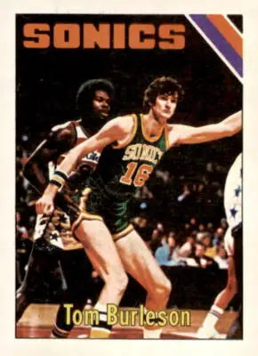 Tom Burleson Seattle SuperSonics trading card from 1975-76 Topps #24