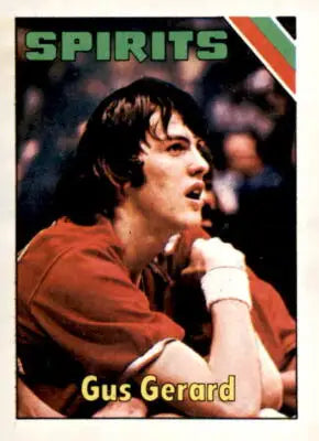 Gus Gerard basketball trading card from 1975-76 Topps series, great for Gus Gerad trading collections
