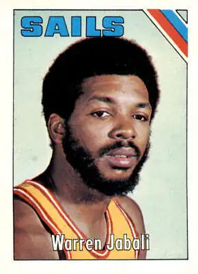 Warren Jabali basketball card from 1975-76 Topps, featuring Warren Jabali of the San Diego Sails