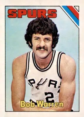 Bob Warren basketball card from 1975-76 Topps featuring San Antonio Spurs player