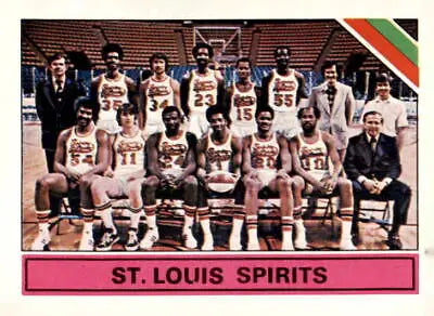 St. Louis Spirits basketball team photo trading card from 1975-76 Topps #326 sports trading card