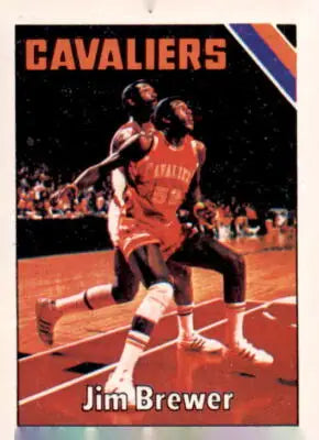 Jim Brewer basketball card from 1975-76 Topps showing Cleveland Cavaliers player
