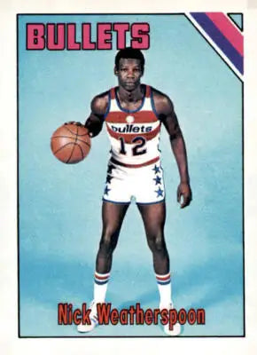 Nick Weatherspoon basketball card from 1975-76 Topps series featuring Nick Weatherspoon