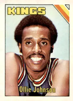 Ollie Johnson Kansas City Kings basketball card from 1975-76 Topps set