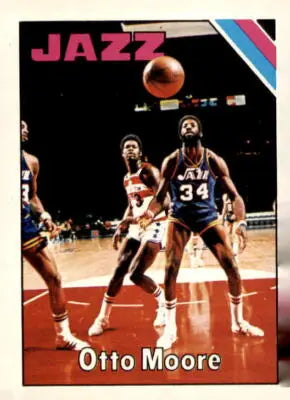 Otto Moore basketball card from 1975-76 Topps set featuring Orleans Jazz player