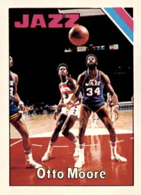 Otto Moore basketball card from 1975-76 Topps series showcasing Otto Moore basketball memorabilia