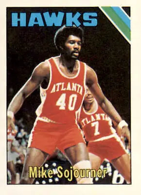 Basketball trading card of Mike Sojourner from the Atlanta Hawks 1975-76 Topps series