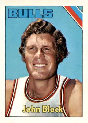 John Block Chicago Bulls trading card from 1975-76 Topps series, EX-MT condition