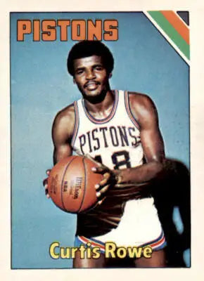 Curtis Rowe Detroit Pistons trading card from 1975-76 Topps series