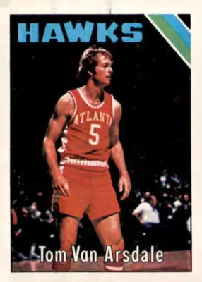 1975-76 Topps Tom Van Arsdale basketball card front view, vintage sports collectible