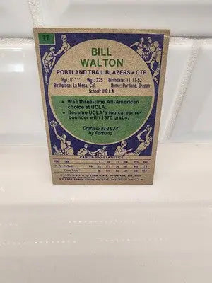 Ex-MT basketball trading card of Bill Walton from the 1975-76 Topps collection