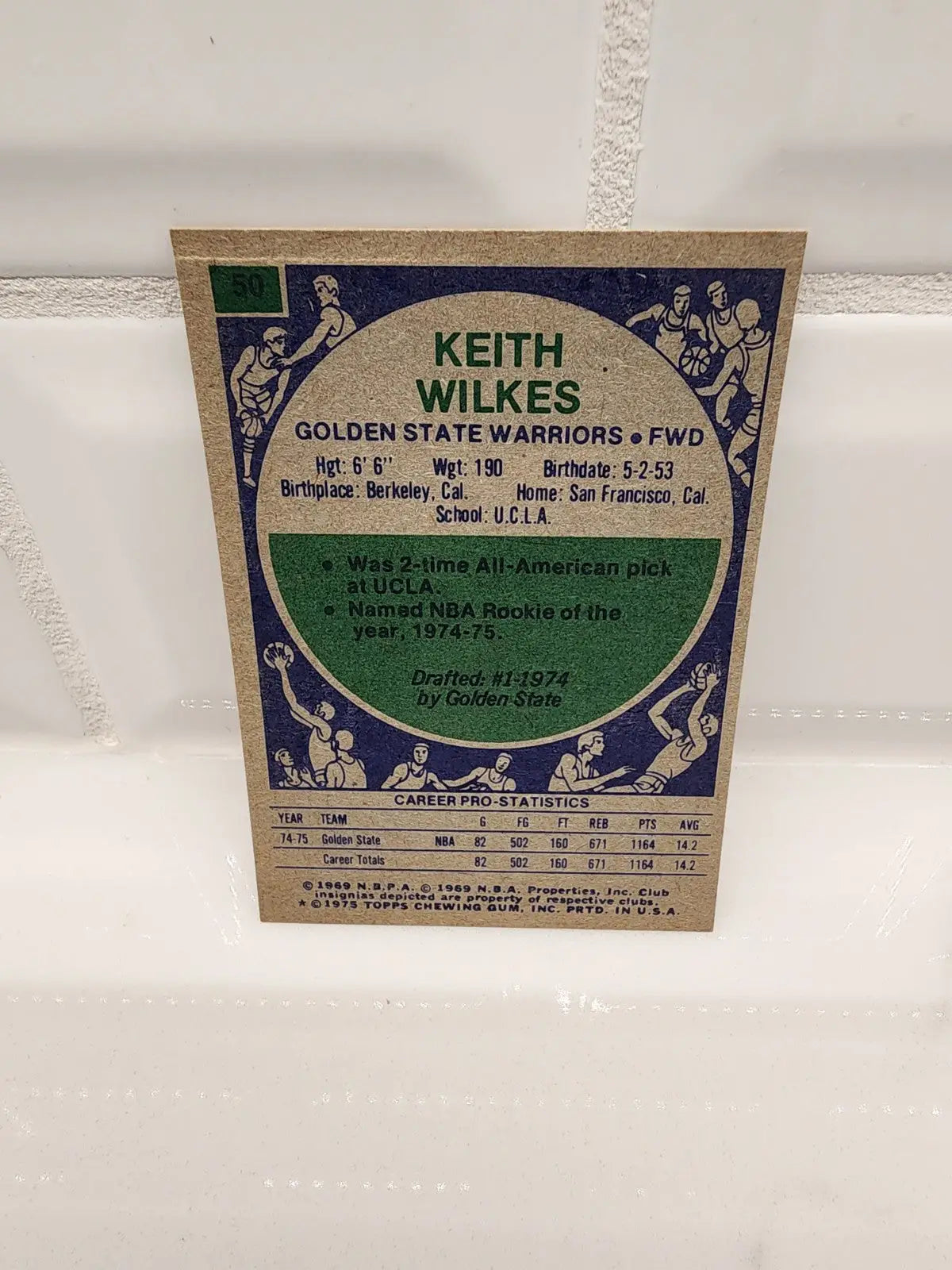 Vintage Jamaal Wilkes basketball card featuring Keith Wilkes rookie card from 1975-76 Topps series