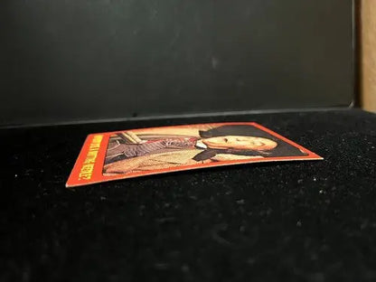 Curved trading card from 1975 Shock Theater Shocking Laffs Topps US Test Version
