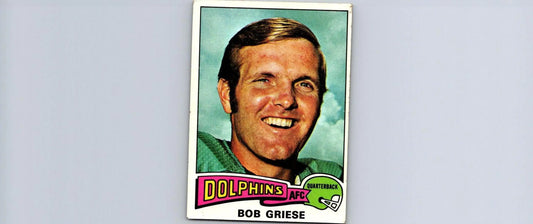 Vintage Bob Griese trading card from the 1975 Topps series, a collector’s gem