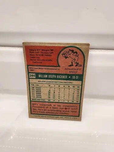 Vintage 1975 Topps Bill Buckner sports trading card in excellent condition
