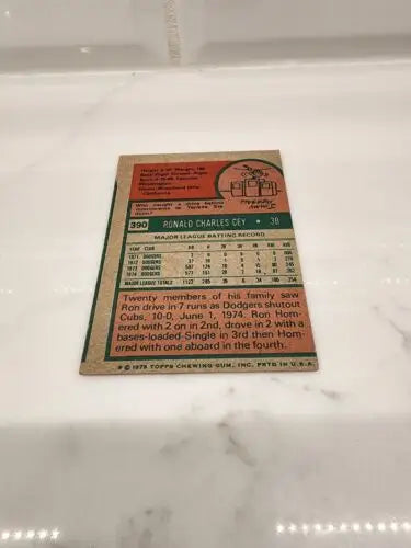 1975 Topps Ron Cey trading card in very good condition for sports trading collectors