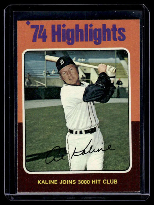 1975 Topps Kaline VG Detroit Tigers Baseball Card with orange Highlights border