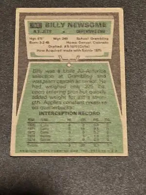 Vintage Billy Newsome Football Card from 1975 Topps #94 showcasing Yorkshire Jets player