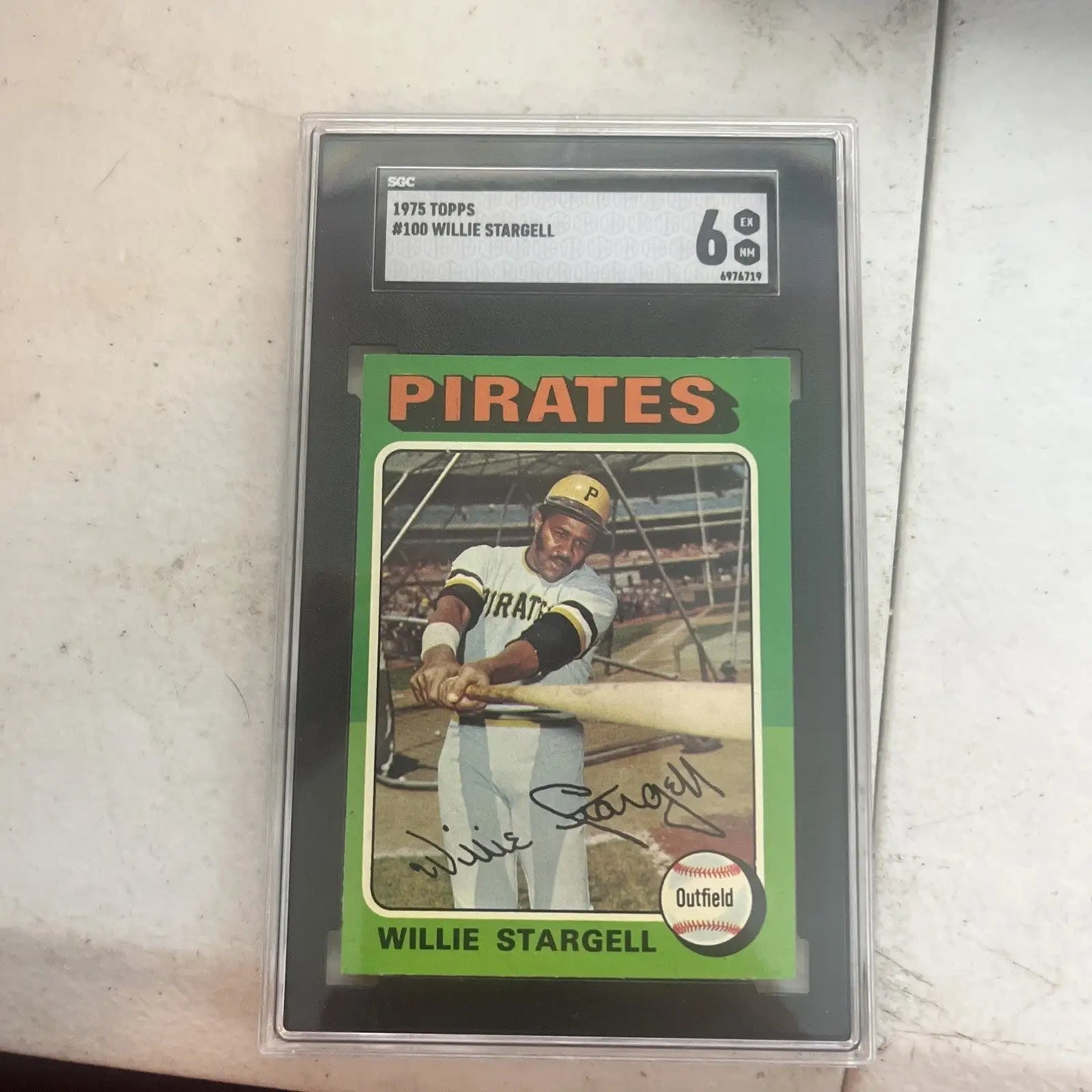 Graded 1975 Topps Willie Stargell baseball card, SGC 6 condition collectible