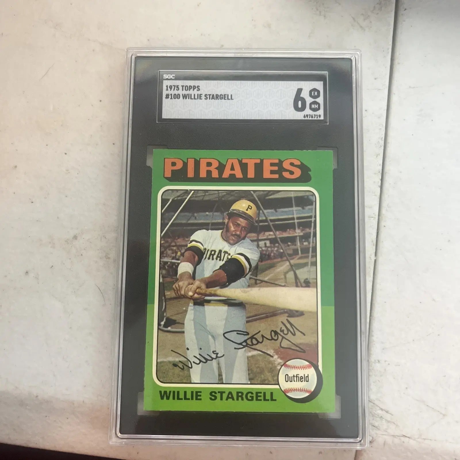 Graded 1975 Topps Willie Stargell baseball card, SGC 6 condition collectible