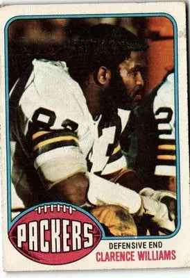 Clarence Williams football card from 1976 Topps featuring Green Bay Packers player
