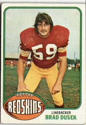 1976 Topps Brad Dusek football card highlighting Brad Dusek football collectibles