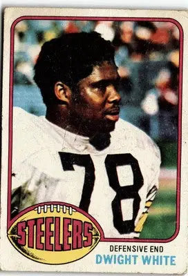 Dwight White football card from 1976 Topps #365 featuring Dwight White football memorabilia