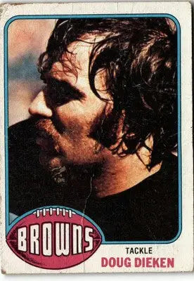 Vintage football card featuring Doug Dieken from Cleveland Browns 1976 Topps #438