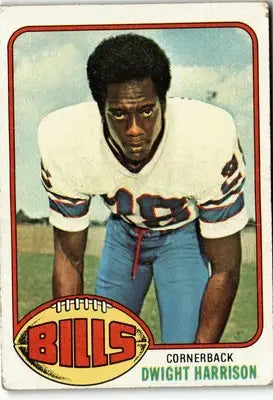 Vintage Dwight Harrison football card from 1976 Topps #444 highlighting Harrison vintage football