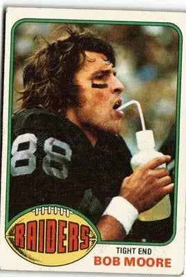 1976 Topps Bob Moore Oakland Raiders football card featuring vintage NFL collectible