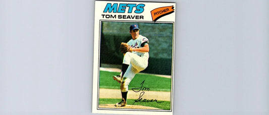 1977 Topps Tom Seaver baseball card, vintage sports collectible featuring Tom Seaver