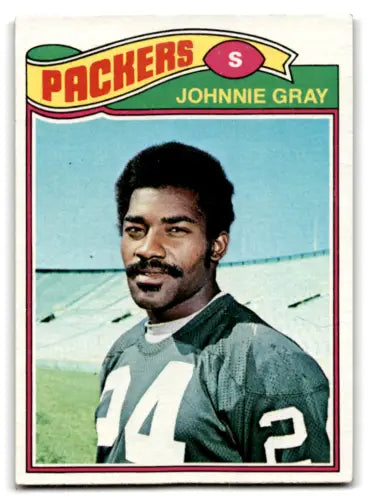Original gloss 1977 Topps Johnnie Gray football card for good Packers fans
