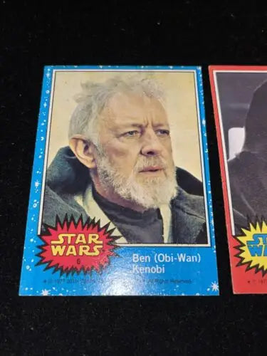 1977 Topps Star Wars trading card featuring Obi Wan Kenobi Lot X3 collectible set
