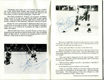 Autographed 1977 Houston Aeros Booster Banquet Program featuring Gordie Howe and others