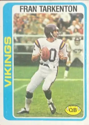 1978 Topps Fran Tarkenton football card featuring legendary NFL player and trading cards