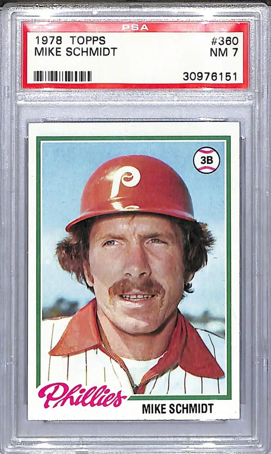 Graded 1978 Topps Mike Schmidt baseball card PSA 7 NM Philadelphia Phillies