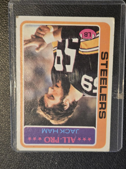Jack Ham All-Pro football card from 1978 Topps #450 in protective sleeve