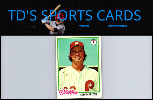 Steve Carlton trading card from 1978 Topps #540 featuring the legendary pitcher