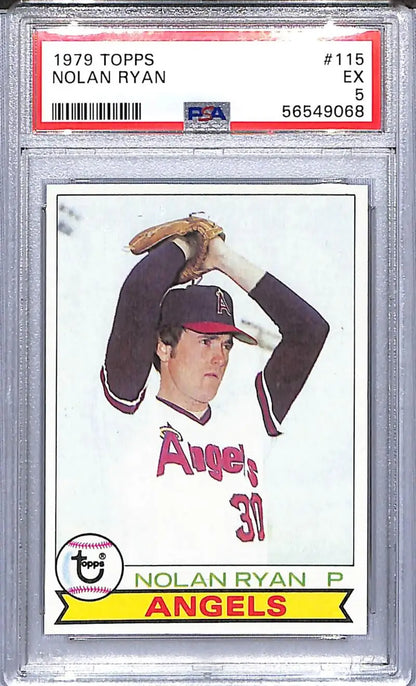 Graded 1979 Topps Nolan Ryan baseball card PSA 5 EX Angels collectible