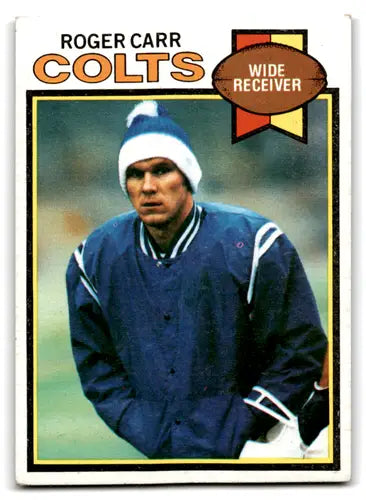 Original gloss Roger Carr football card from 1979 Topps #325 featuring excellent Colts design