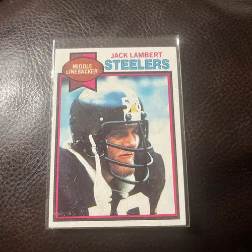 Jack Lambert Steelers football card from 1979 Topps HOF trading cards collection