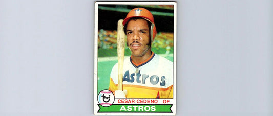 Cesar Cedeno baseball card from 1979 Topps #570 display