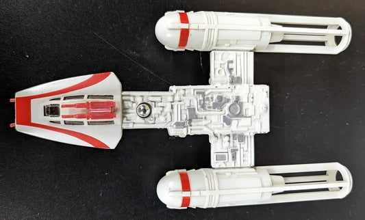 Toy model of a Kenner Star Wars Y-Wing Fighter from 1979 Vintage collection