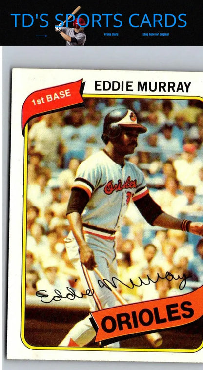 Vintage 1980 Topps Eddie Murray baseball trading card for collectors