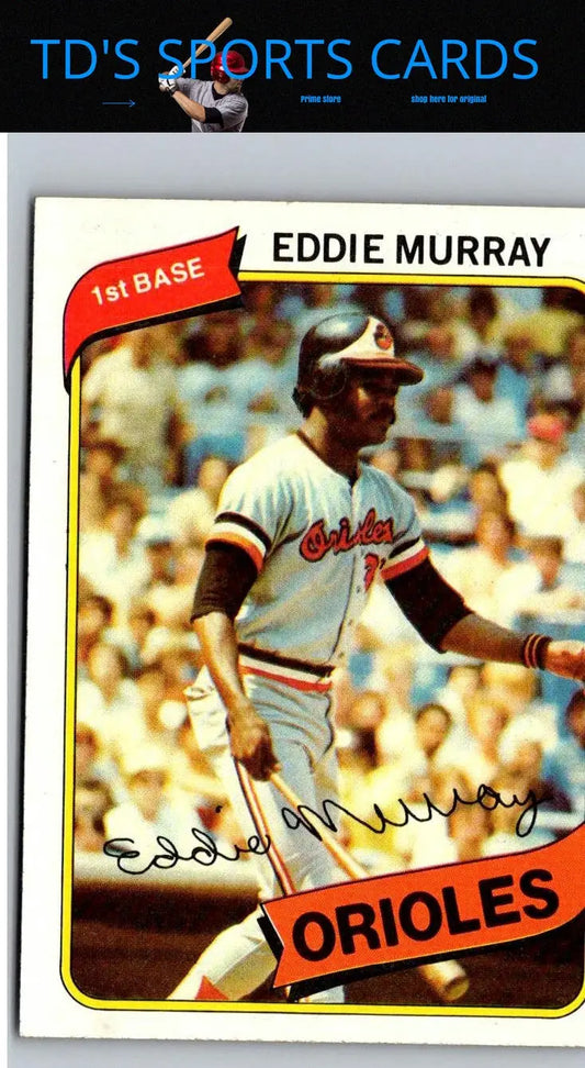 Vintage 1980 Topps Eddie Murray baseball trading card for collectors