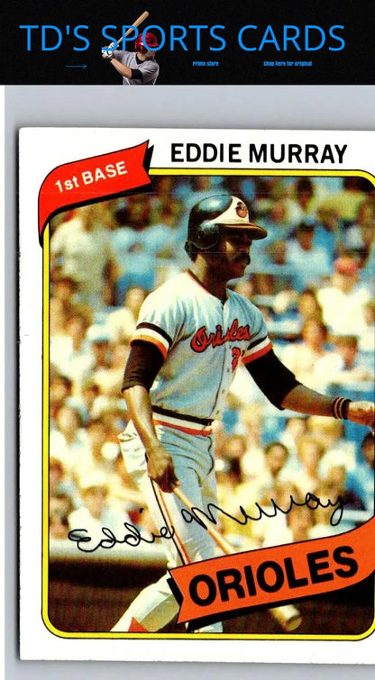 Vintage baseball card of Eddie Murray from 1980 Topps #160 for collectors
